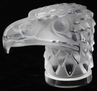 Appraisal: Lalique signed Tete d'Aigle Eagle's Head frosted crystal art glass