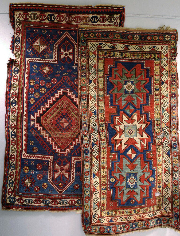 Appraisal: Two Kazak Rugs Southwest Caucasus th th century one double-ended