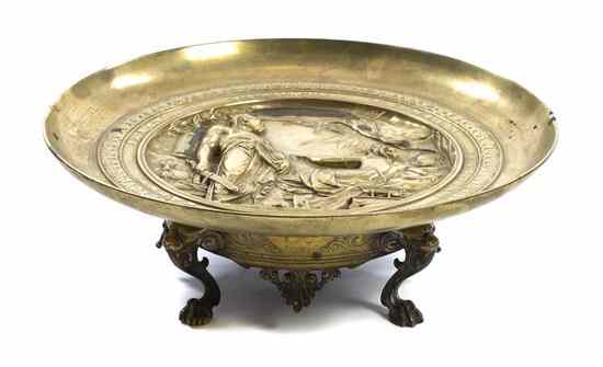 Appraisal: A Continental Bronze Tazza of circular form decorated with figures