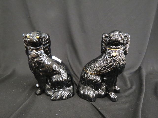 Appraisal: Pair of Jackfield Staffordshire Dogs spaniels excellent