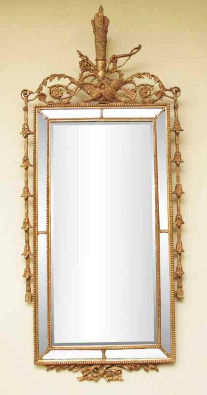 Appraisal: MIRROR FAIR OF NEW YORK GOLD GILT MIRROR Surmounted by