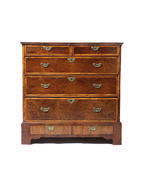 Appraisal: AN TH CENTURY FRUITWOOD AND BURR WALNUT CROSSBANDED CHEST of