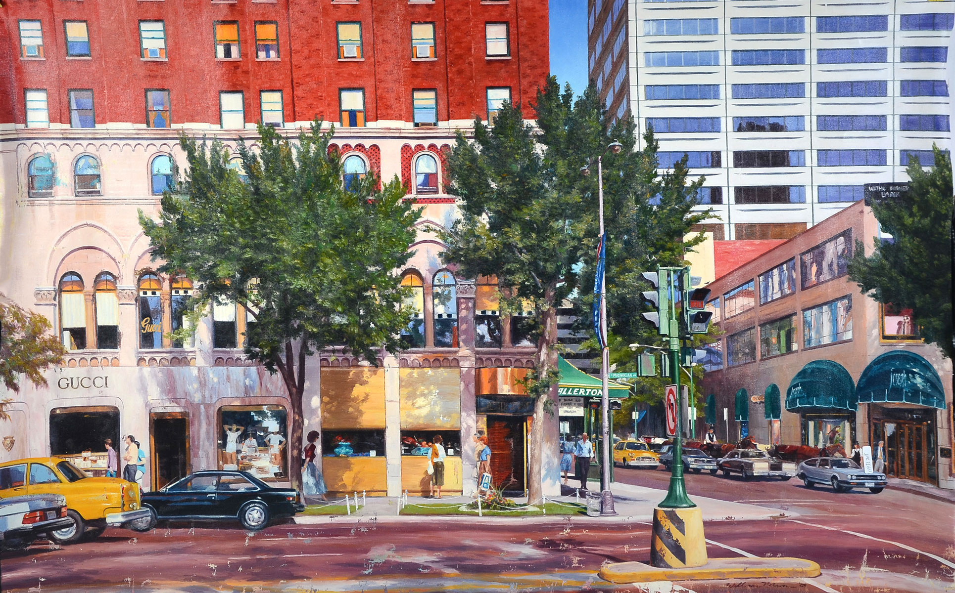 Appraisal: NELSON William American - Chicago Street Scene at the Corner