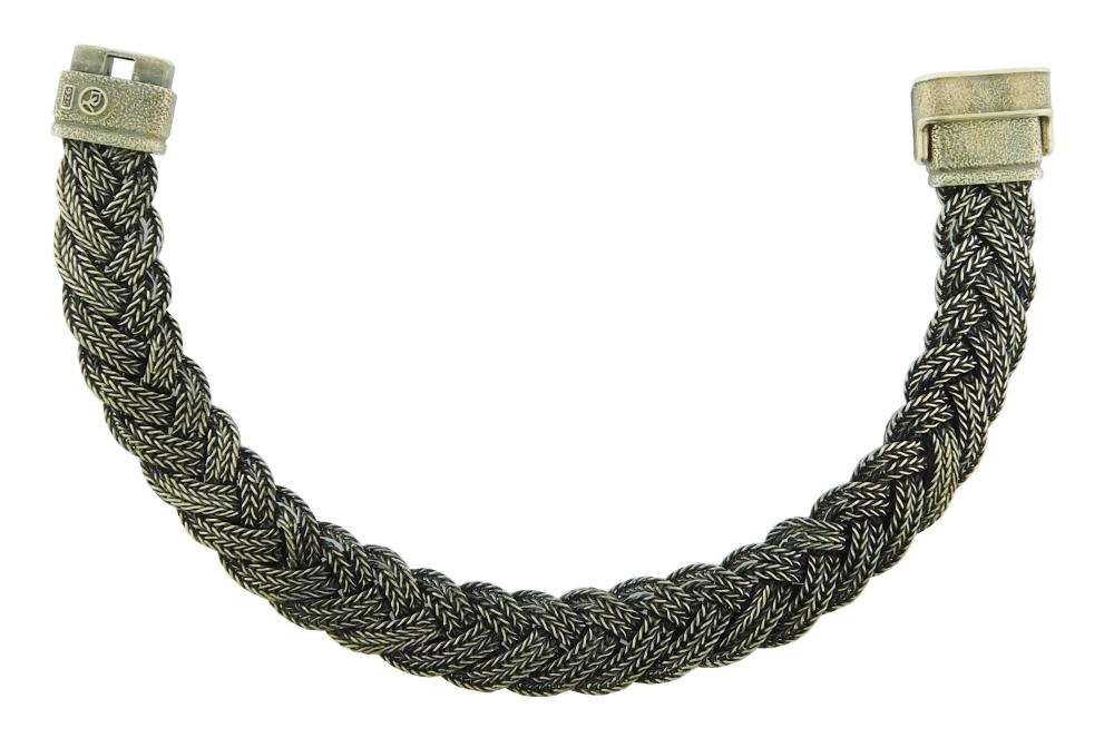 Appraisal: JEWELRY Sterling Silver David Yurman braided rope style bracelet with