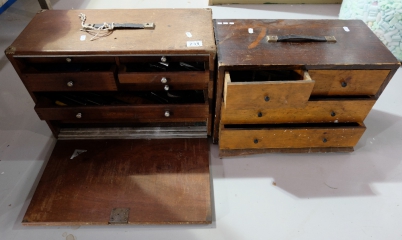 Appraisal: Two wooden tool chests and contents