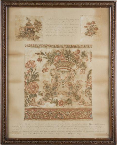 Appraisal: Historical Framed Indo-European Cotton Fragments possibly late th century with