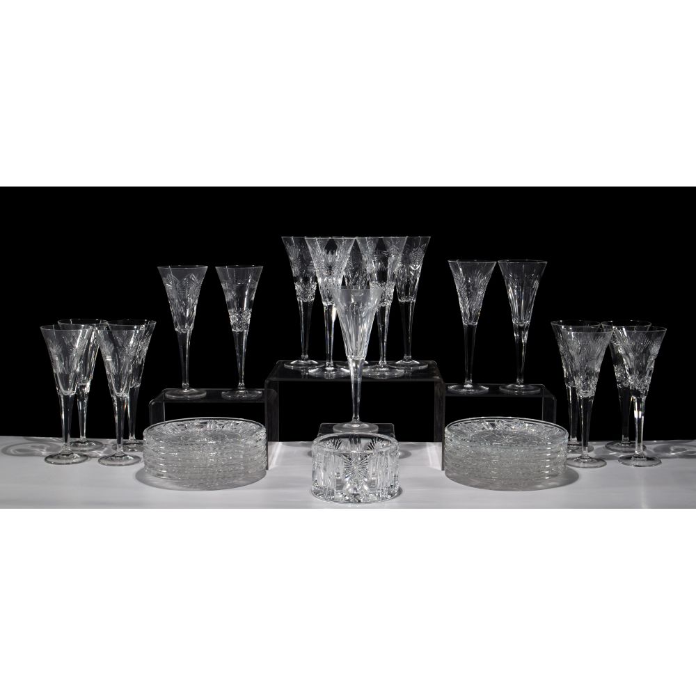 Appraisal: WATERFORD CRYSTAL MILLENNIAL ASSORTMENT items including fluted champagne glasses -inch