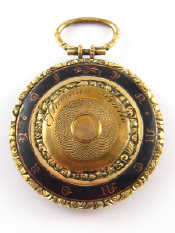 Appraisal: A th century gilt metal and black enamel mourning pendant