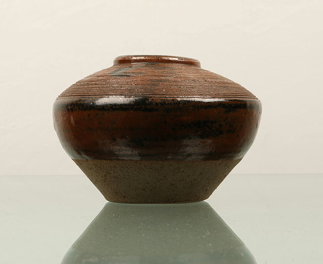 Appraisal: Bernard Leach British - at Leach PotteryVaseconcentric rings to the