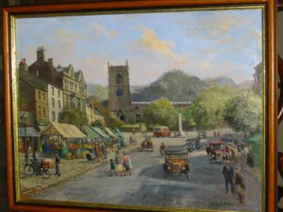 Appraisal: CHRIS CARLISLE th Century Market Day Skipton acrylic on board