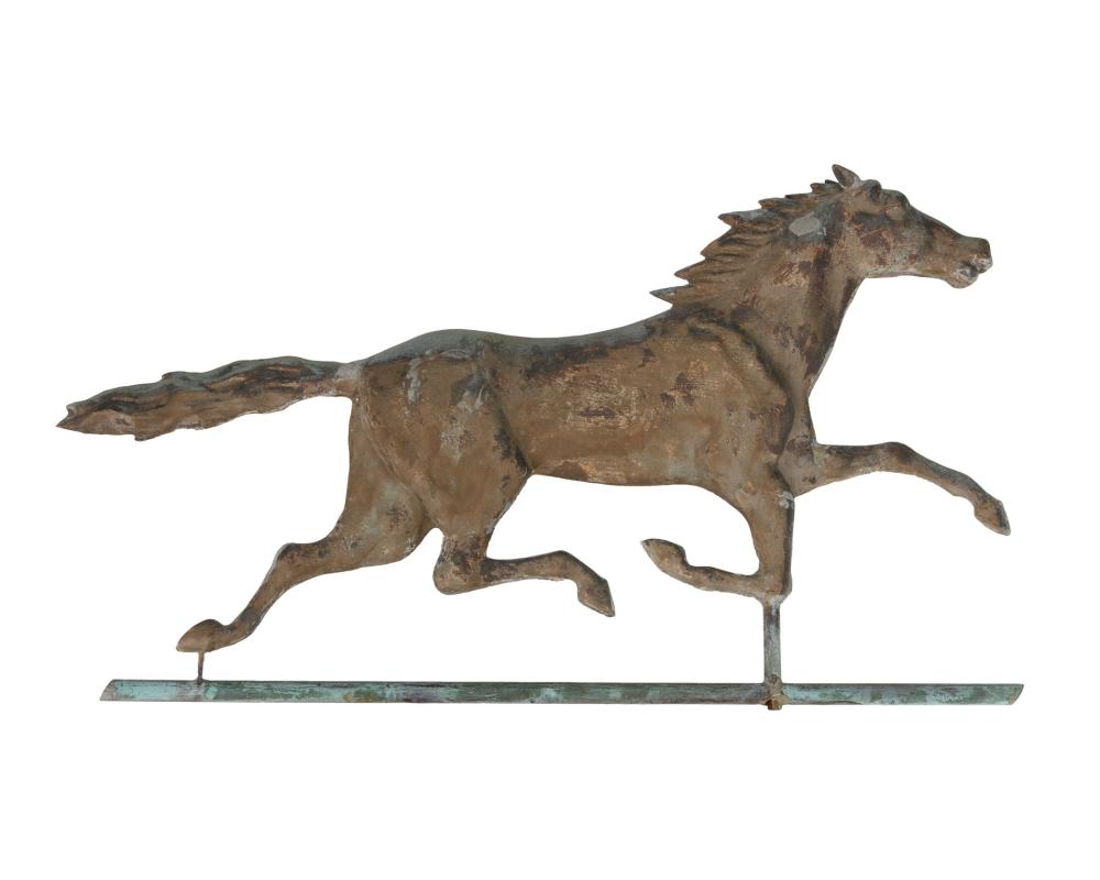 Appraisal: An American molded zinc horse weathervane th Century With full-bodied