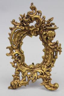 Appraisal: Antique French Gilt Bronze Figural Frame Antique French Gilt Bronze