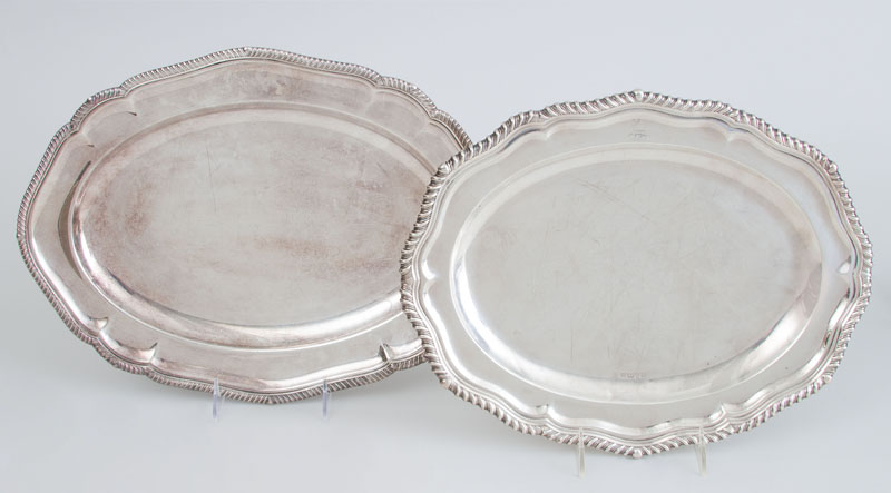 Appraisal: EDWARD VII CRESTED SILVER SMALL MEAT DISH AND A SIMILAR