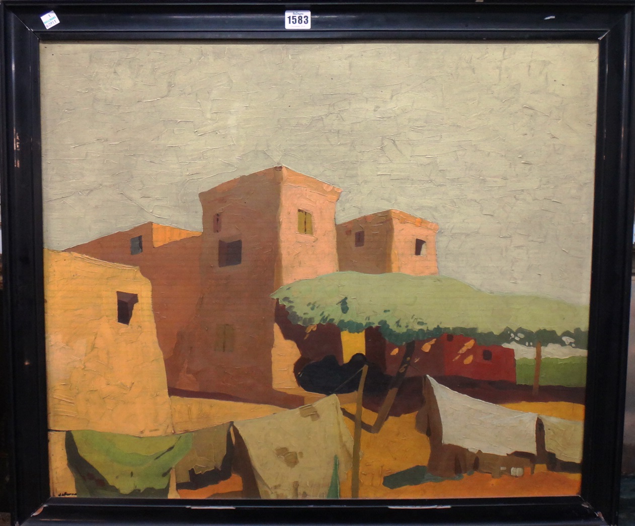 Appraisal: Renzo Daforno - Buildings in the sun oil on board