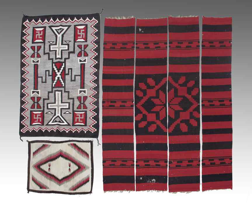 Appraisal: LOT OF NATIVE AMERICAN RUGS American Navajo hand woven wool