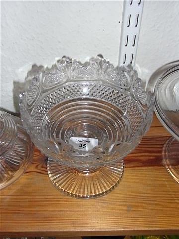 Appraisal: AN IRISH CUT GLASS PEDESTAL BOWL with shaped rim and