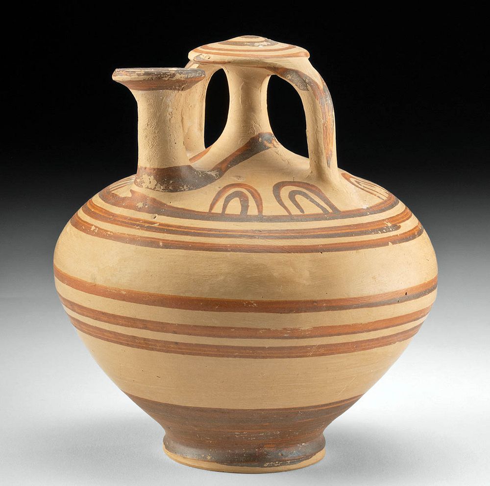 Appraisal: Fine Greek Myceneaen Helladic Spouted Vessel Ancient Greece Mycenaean Period