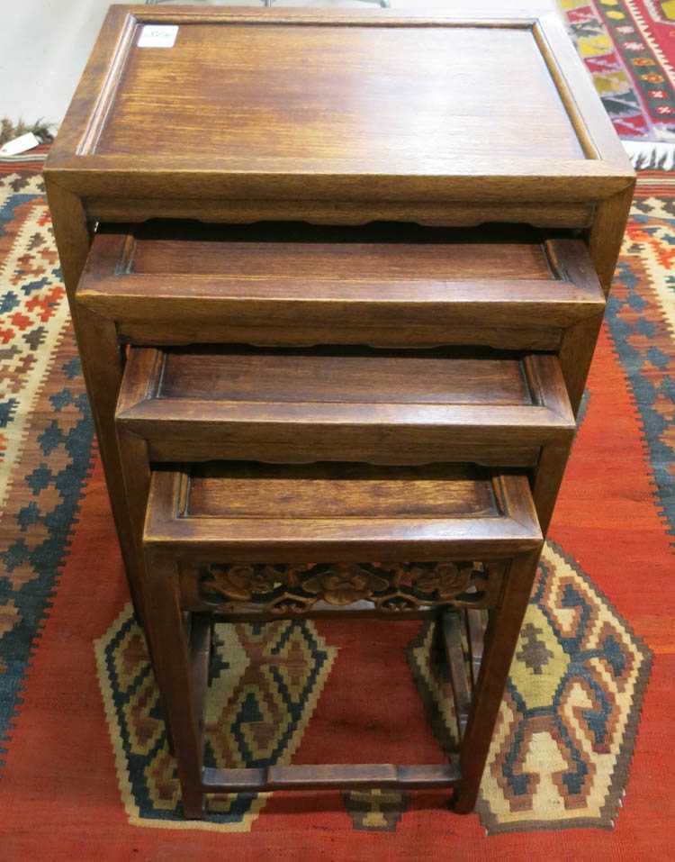 Appraisal: CHINESE NESTING TABLE SET comprising four graduated occasional tables with