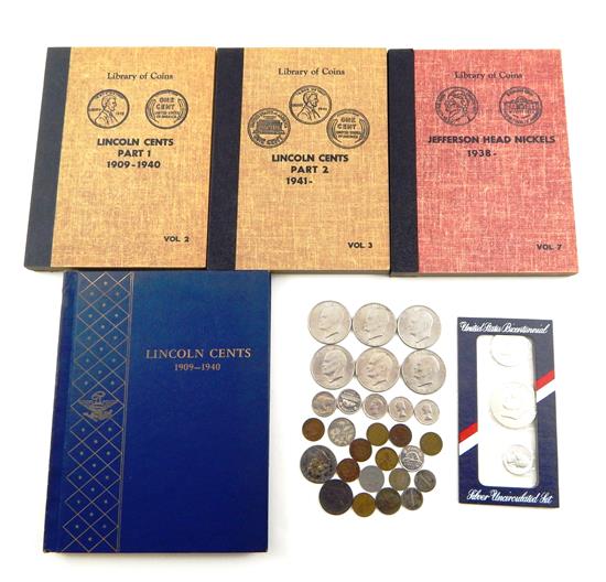 Appraisal: COINS Miscellaneous coin lot includes one three piece bicentennial silver