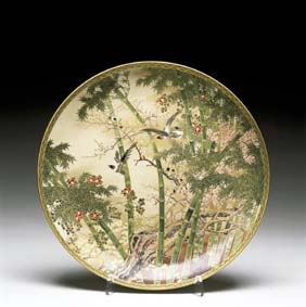 Appraisal: LARGE JAPANESE SATSUMA PLATE Old and finely executed Japanese Satsuma