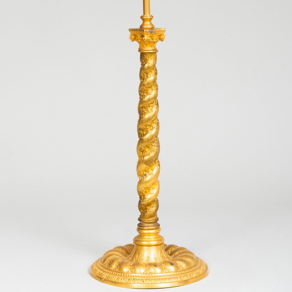 Appraisal: Rococo Style Gilt-Metal Columnar Table Lamp in the Manner of