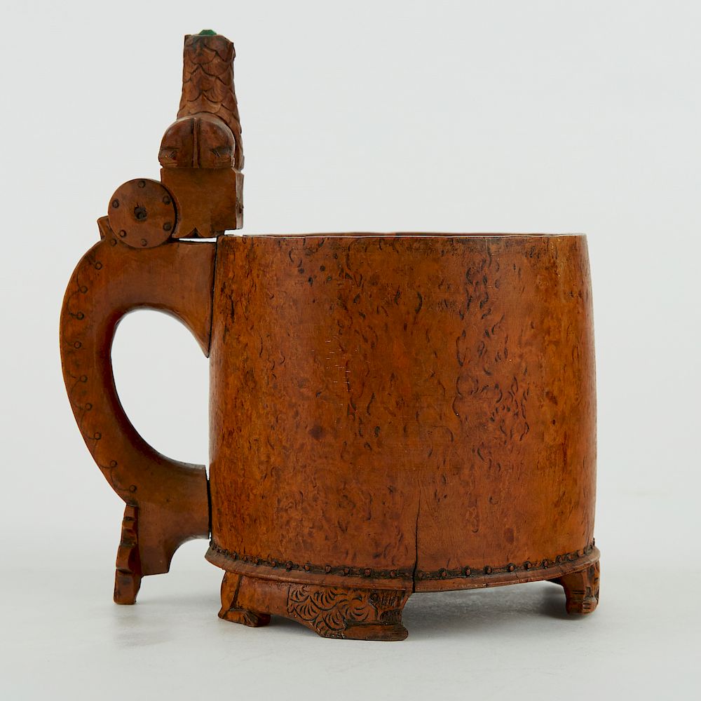 Appraisal: Norwegian Burl Tankard th c th c Norwegian burl tankard