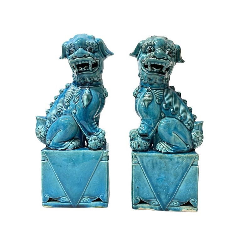 Appraisal: Pair of Large Scale Chinese Porcelain Foo Dogs Pair of