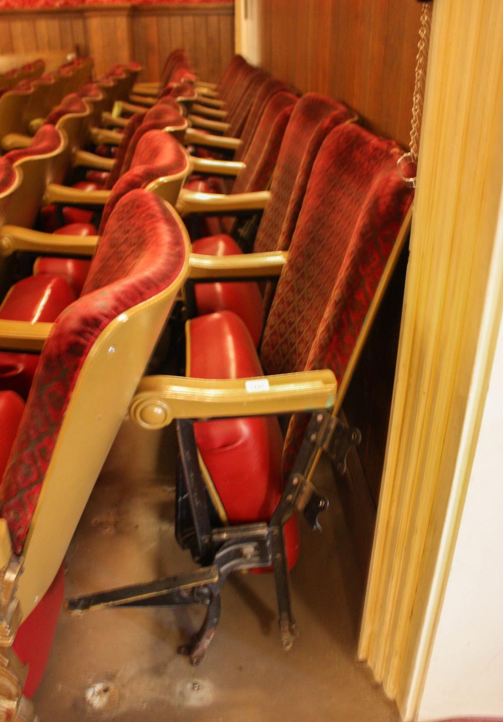 Appraisal: A ROW OF ELEVEN VINTAGE THEATER SEATS approximate length