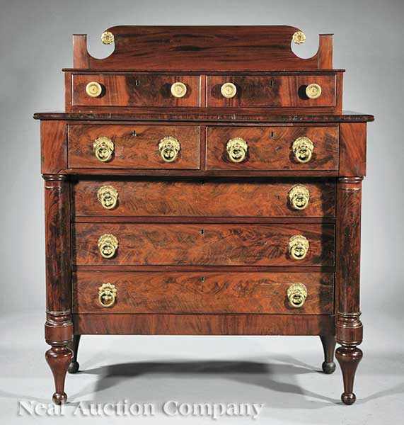 Appraisal: An American Classical Carved Mahogany Gentleman's Chest of Drawers early