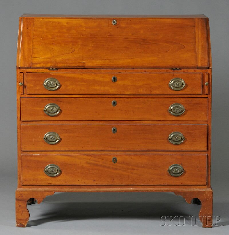 Appraisal: Federal Mahogany Slant-lid Desk probably Massachusetts c - the molded