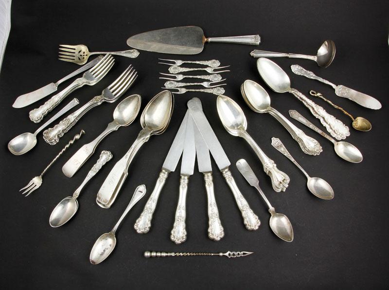 Appraisal: - Sterling and Coin Flatware Lot of miscellaneous sterling and