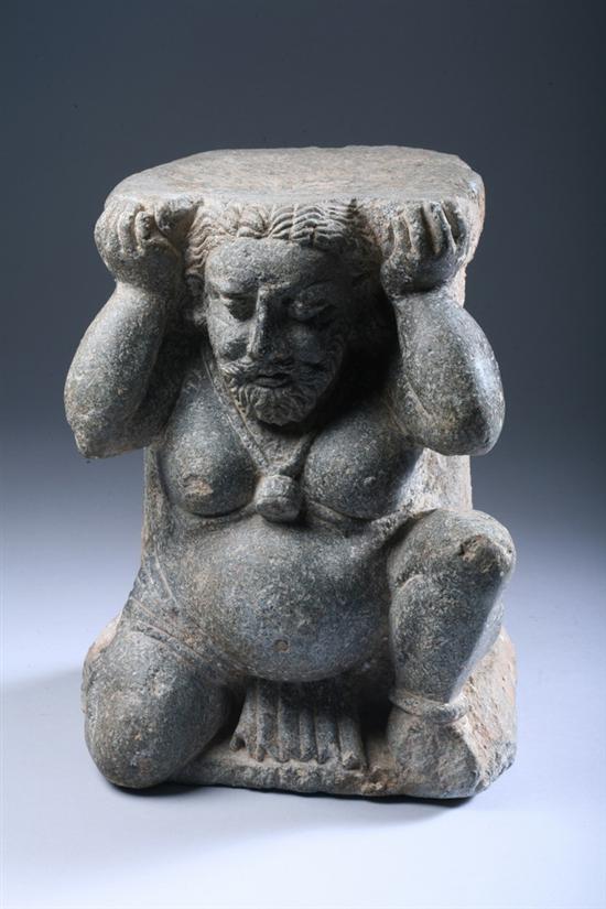 Appraisal: GANDHARAN GREY SCHIST FIGURE OF ATLAS circa nd rd century