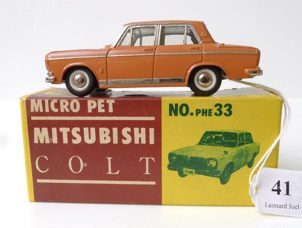 Appraisal: MICROPET JAPAN NO PHE MITSUBISHI COLT SALMON WITH LIME GREEN