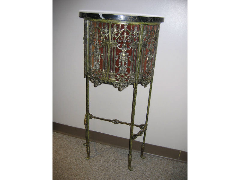 Appraisal: MANNER OF OSCAR BACH Byzantine style wrought metal humidor cabinet