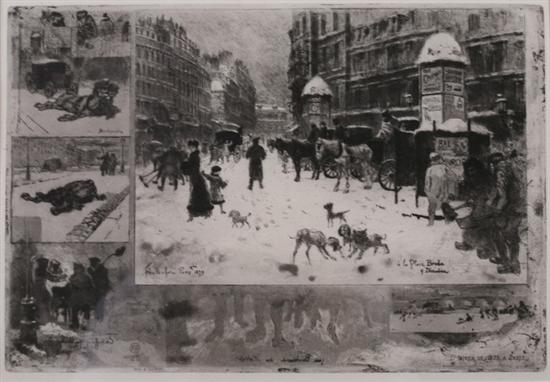 Appraisal: FRENCH SCHOOL th century L'HIVER DE A PARIS lithograph -