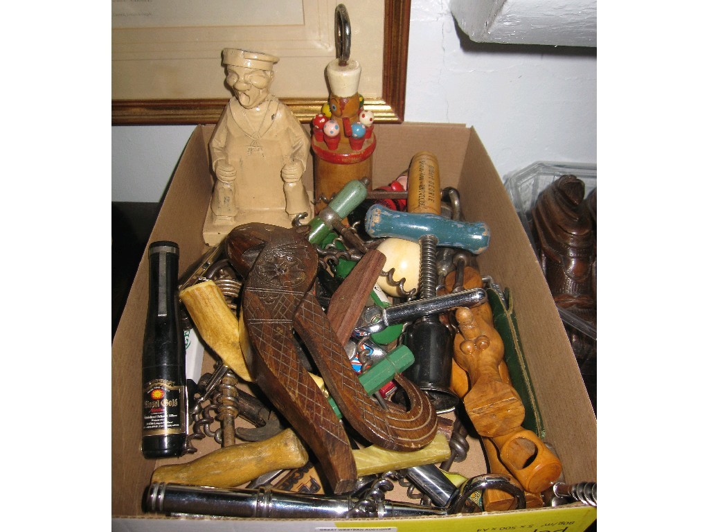 Appraisal: Lot comprising assorted corkscrews and bottle openers