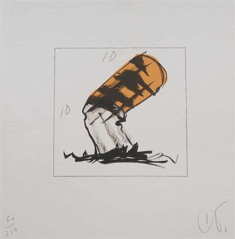 Appraisal: CLAES OLDENBERG b UNTITLED CIGARETTE BUTT Lithograph numbered lower left