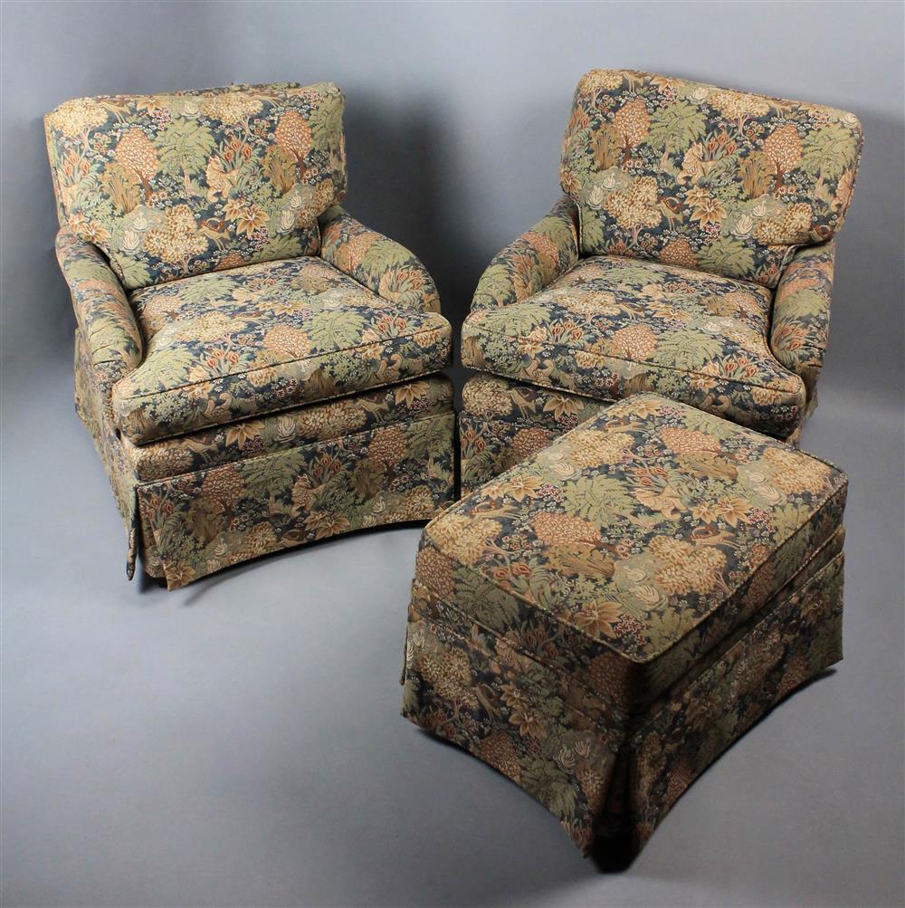 Appraisal: PAIR OF BERKELEY CO CLUB CHAIRS TOGETHER WITH A MATCHING