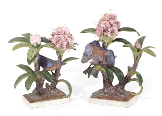 Appraisal: Pair Boehm Eastern Bluebirds H W pcs Provenance Deaccessioned property