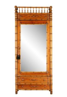 Appraisal: Aesthetic Movement Simulated Bamboo Wardrobe Likely English late th century