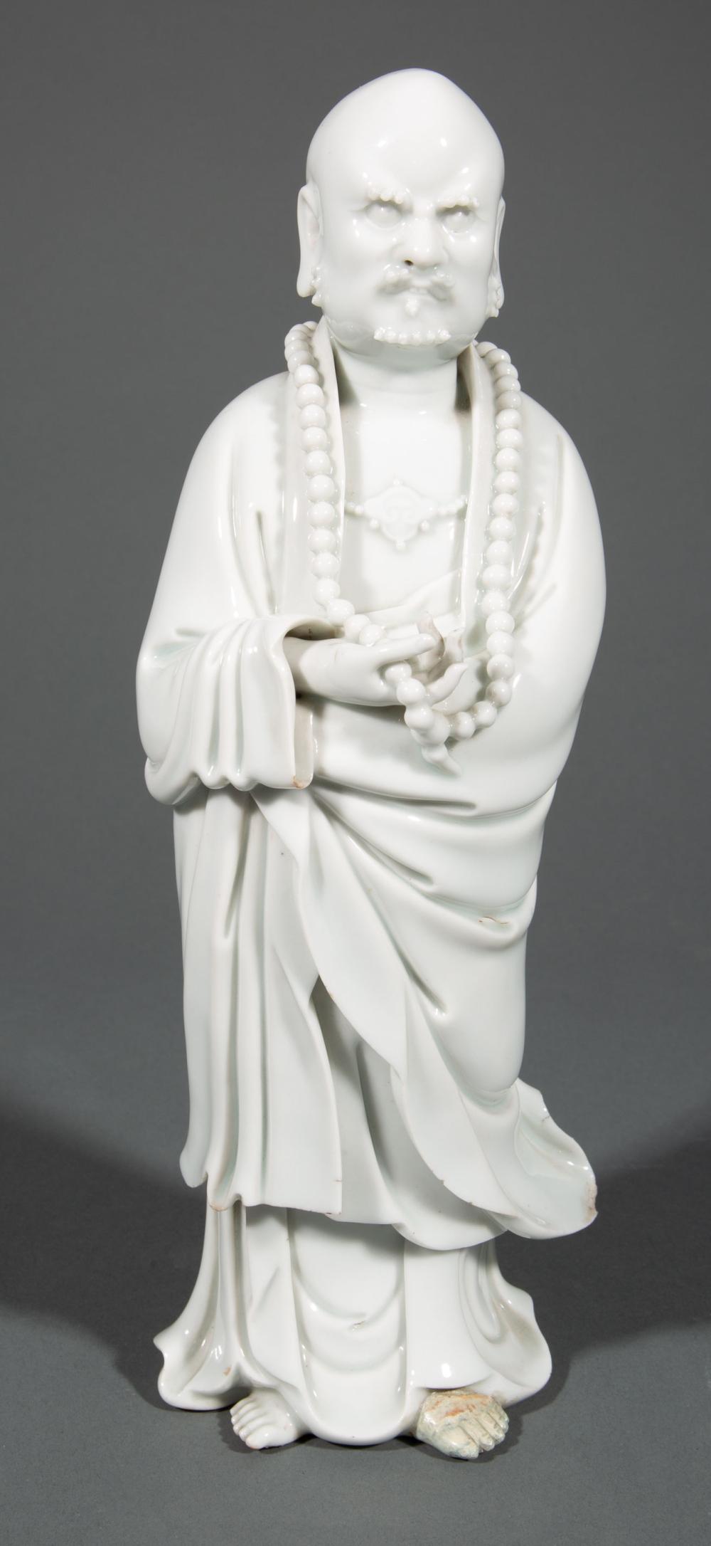 Appraisal: Chinese Blanc de Chine Porcelain Bodhidharma Qing Dynasty - modeled