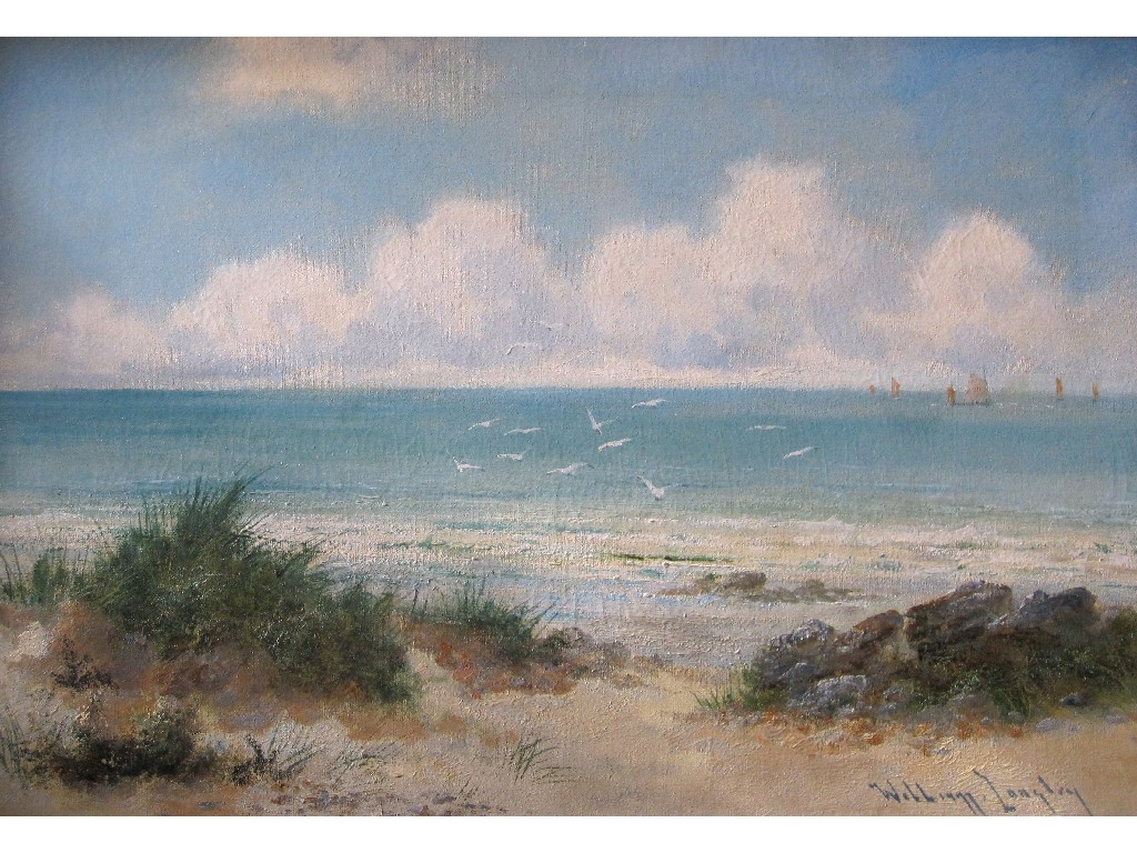 Appraisal: WILLIAM LANGLEY Oil on canvas seascape signed x