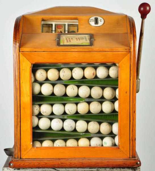 Appraisal: Wooden Jennings Golf Ball Vendor Description Working Very desirable -cent