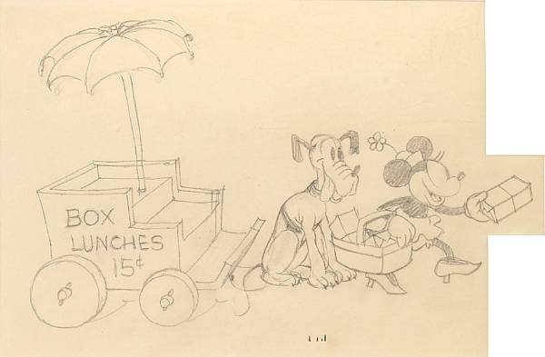 Appraisal: A Walt Disney animation drawing from Building a Building graphite