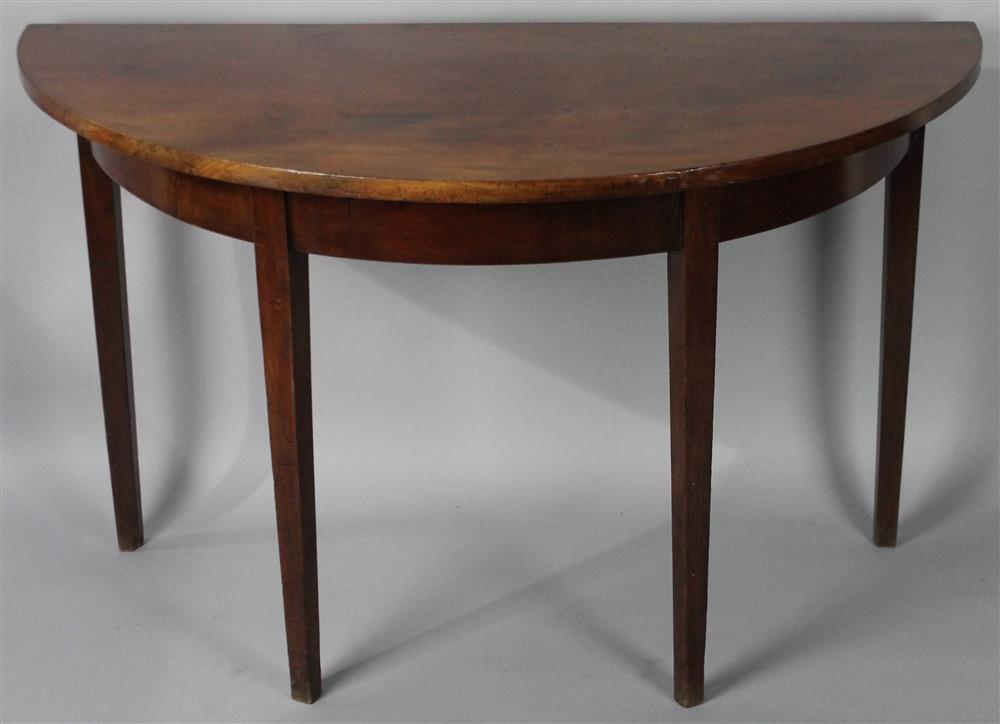 Appraisal: GEORGIAN STYLE MAHOGANY DEMILUNE TABLE END having a shaped top