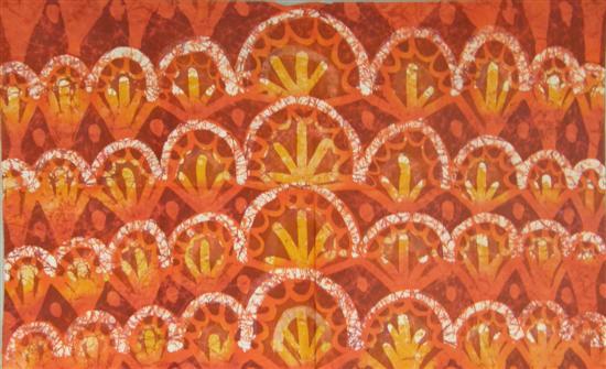 Appraisal: Thetis Blacker - British 'Red Cacti' batik painting PROVENANCE Thetis