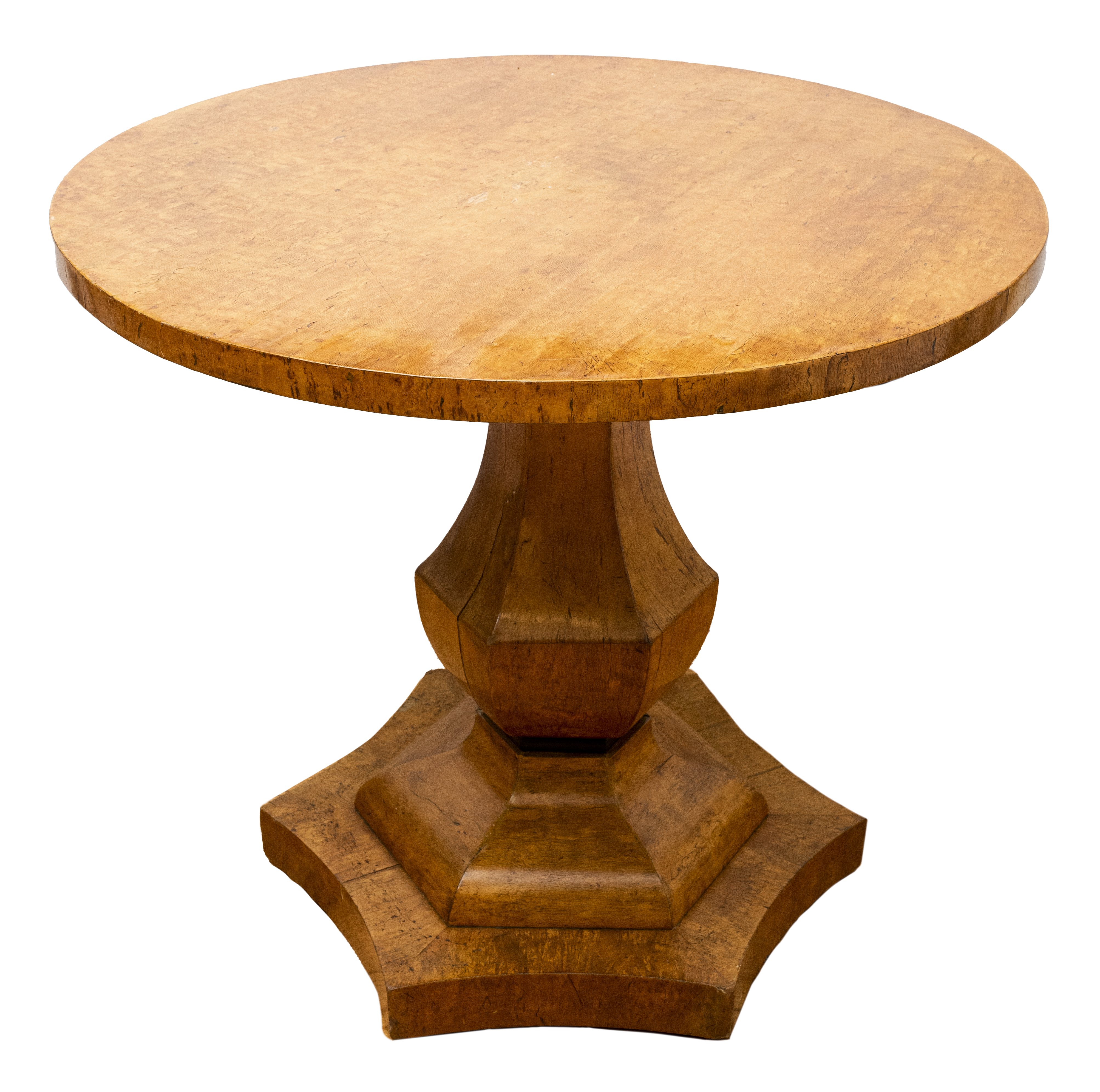 Appraisal: RUSSIAN KARELIAN BIRCH WOOD CENTER TABLE Russian Karelian birch wood