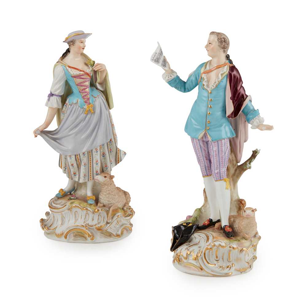 Appraisal: PAIR OF MEISSEN FIGURES OF A SHEPHERD AND SHEPHERDESS MID