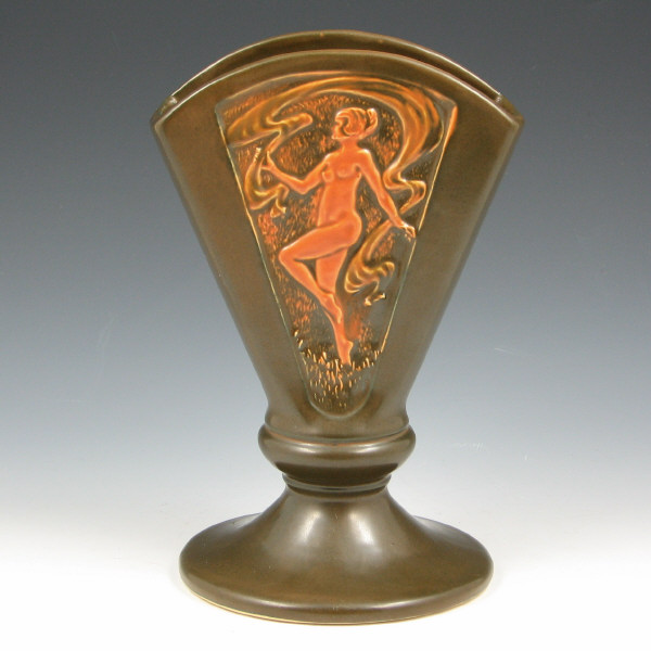 Appraisal: Roseville Rosecraft Panel Nude Fan Vase - Mint Roseville Rosecraft