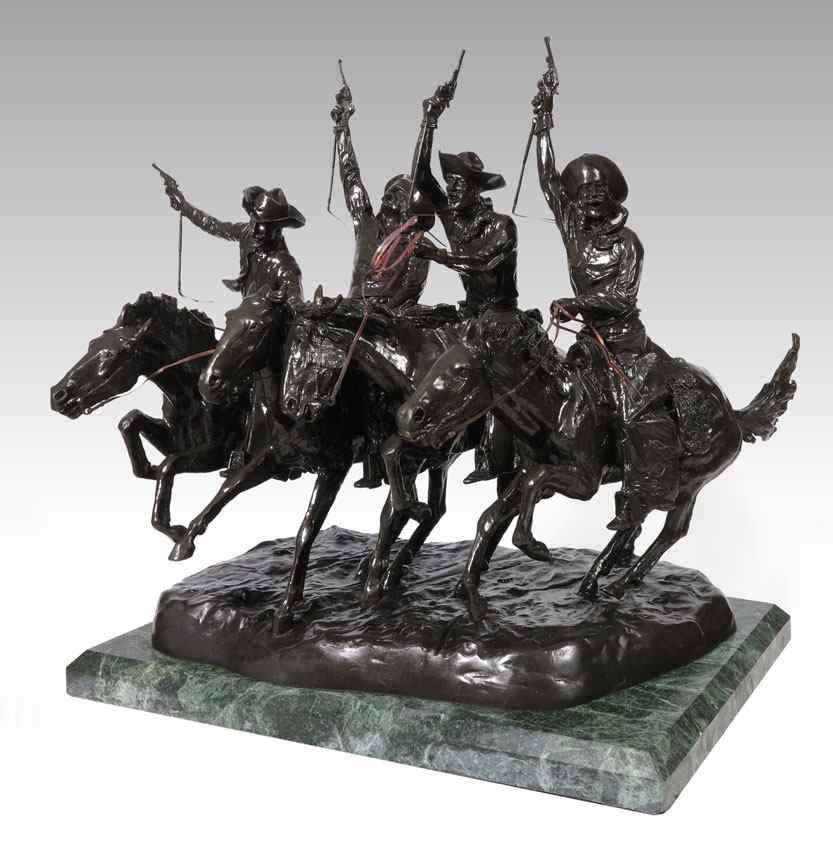 Appraisal: LARGE ''COMING THROUGH THE RYE'' BRONZE AFTER REMINGTON An earlier